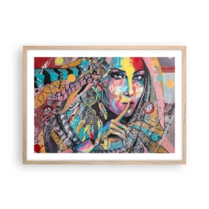 Plakát v rámu světlý dub - Mlč, než pochopíš - 70x50 cm