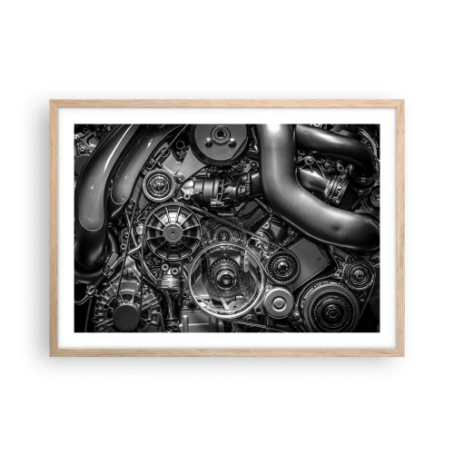 Plakát v rámu světlý dub - Poezie mechaniky - 70x50 cm