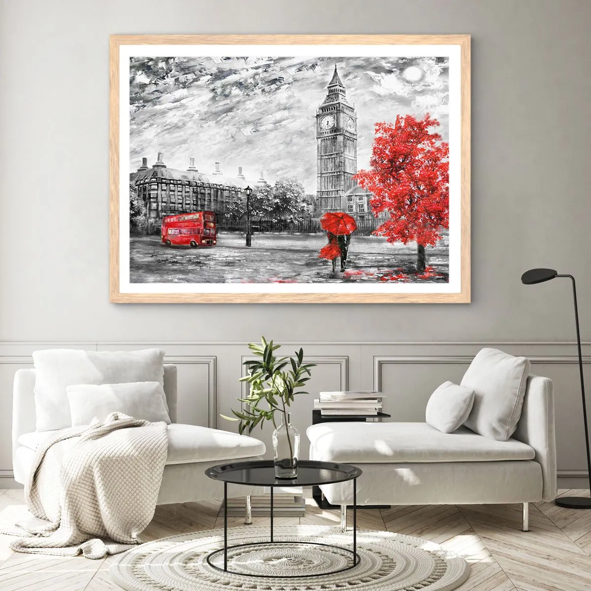 Plakát v rámu světlý dub - Vzrušující den - 91x61 cm