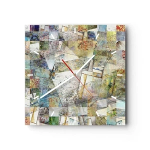 Nástěnné hodiny - Geometrické přeskupení - 30x30 cm