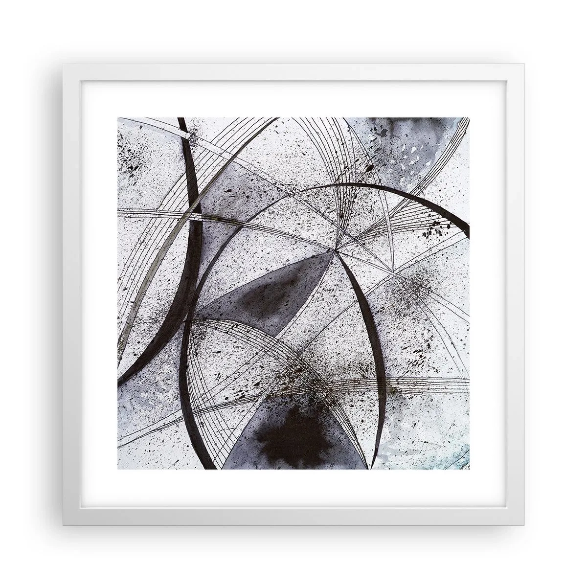 Plakát v bílém rámu - Futuristická fantazie - 40x40 cm
