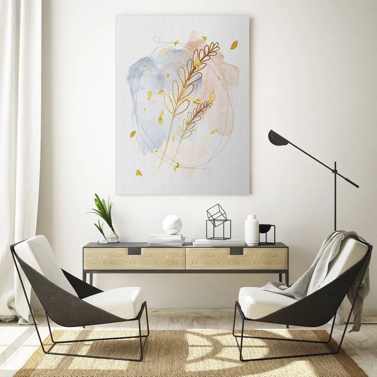 Obraz na skle - Zlatý závan - 50x70 cm