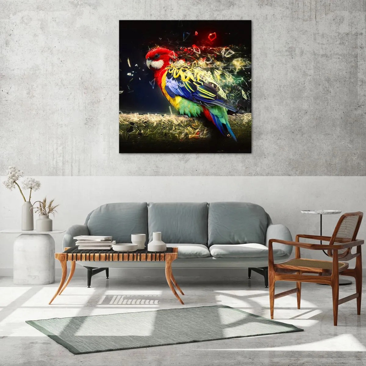 Obraz na skle - Posel záře - 70x70 cm