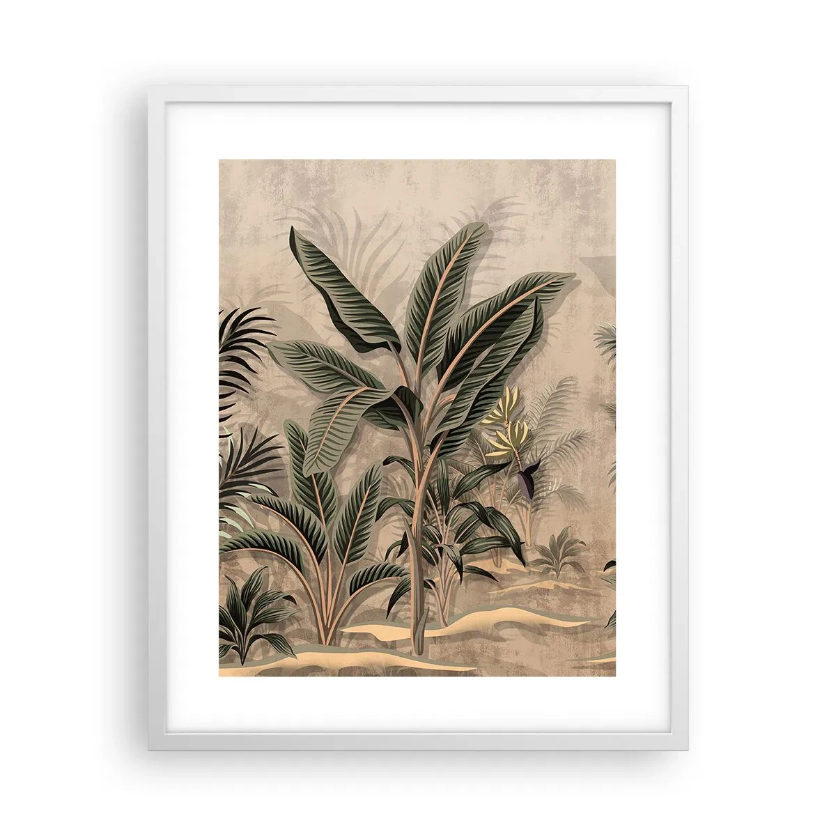 Plakát v bílém rámu - Rytina v koloniálním stylu - 40x50 cm