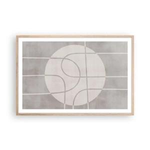 Plakát v rámu světlý dub - Kruhově a přímo - 91x61 cm