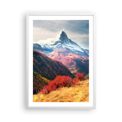 Plakát v bílém rámu - Alpský podzim - 50x70 cm