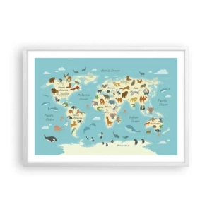 Plakát v bílém rámu - Dobří sousedé - 70x50 cm