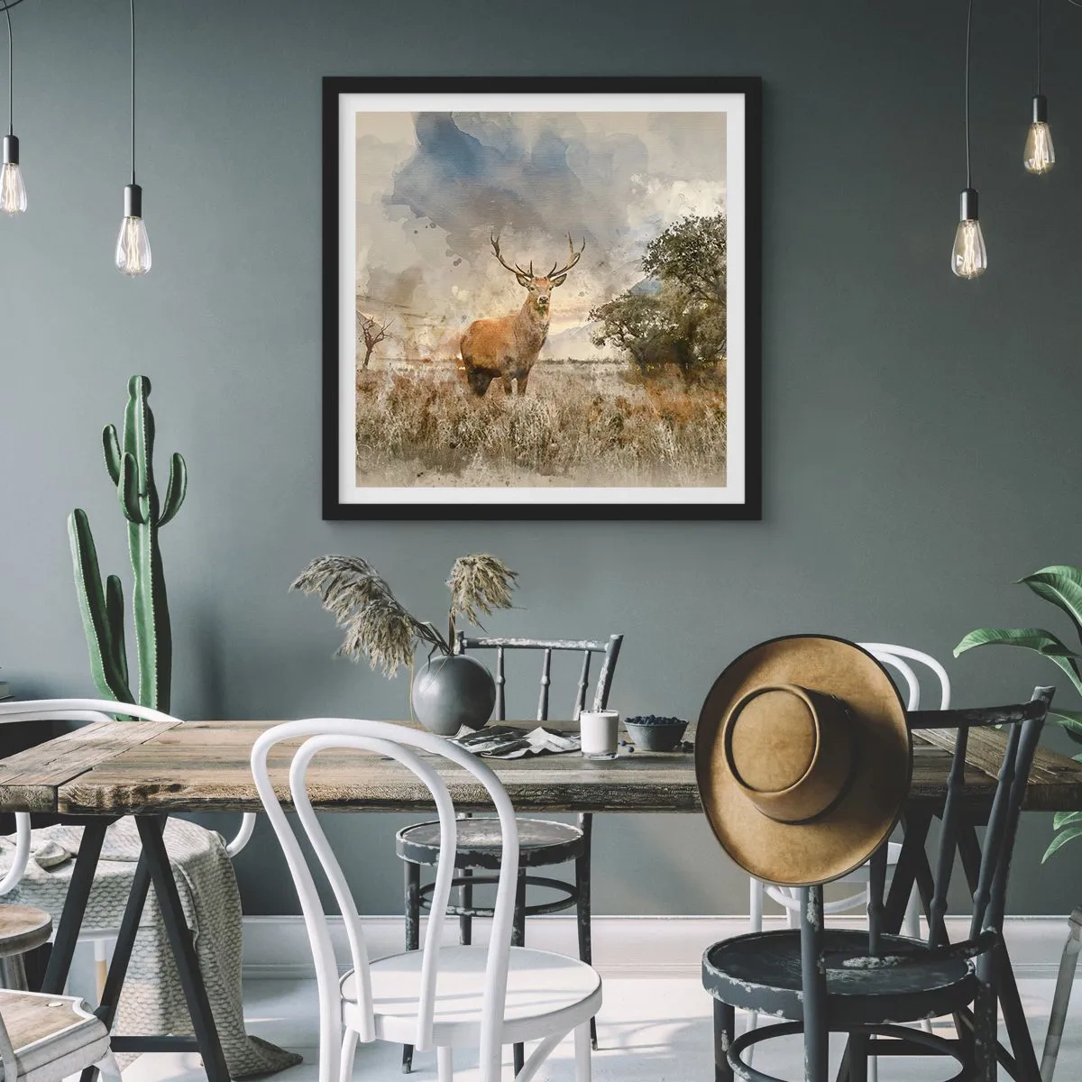 Plakát v černém rámu - Důstojnost - síla - majestátnost - 60x60 cm