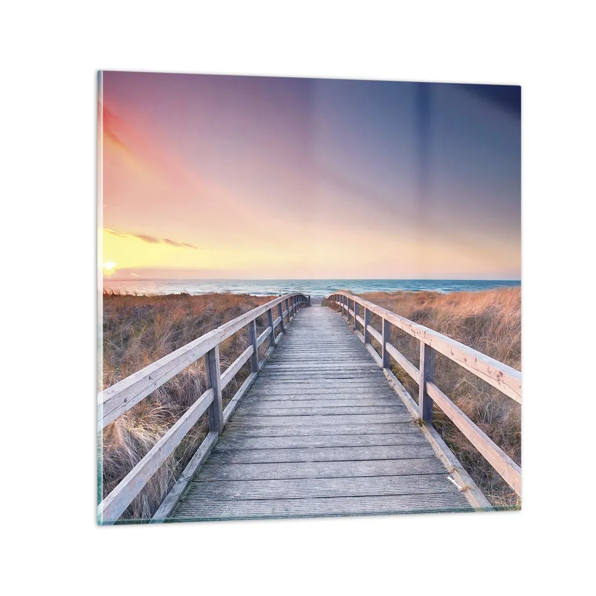 Obraz na skle - Baltská večerní polární záře - 40x40 cm