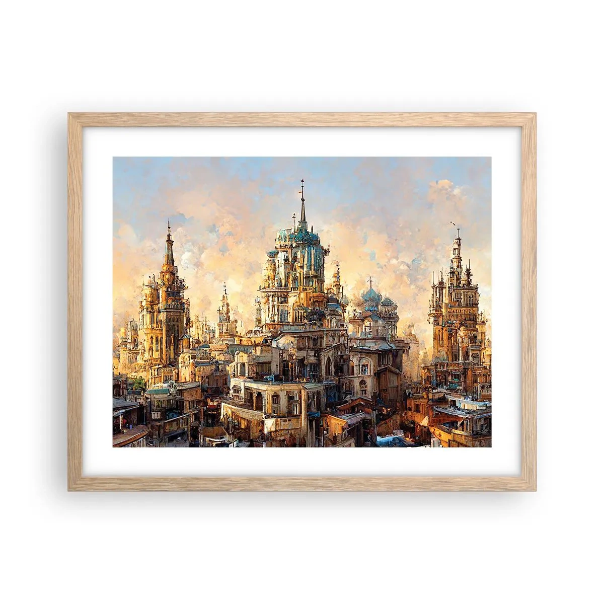 Plakát v rámu světlý dub - Město měst - 50x40 cm