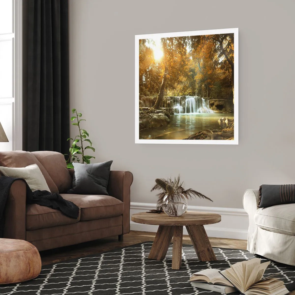 Plakát - Parkový vodopád - 60x60 cm