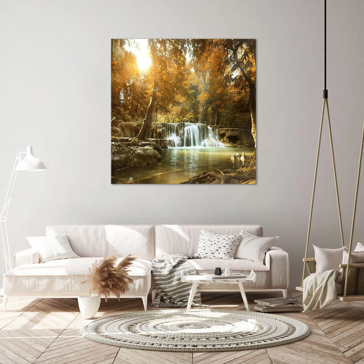 Obraz na plátně - Parkový vodopád - 70x70 cm