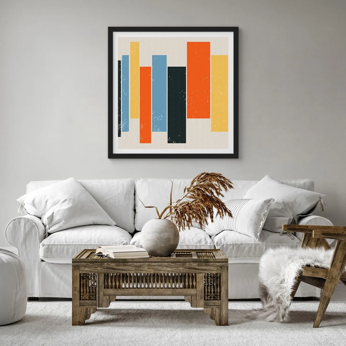 Plakát v černém rámu - Záznam hudby - 60x60 cm