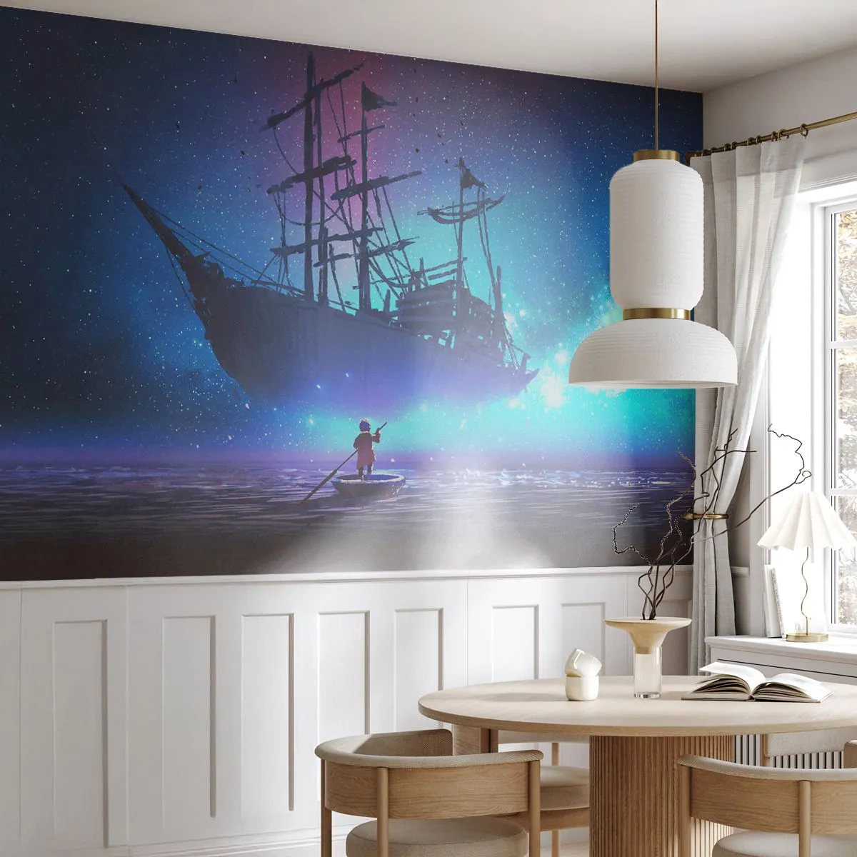 Fototapeta Samolepicí Deluxe Sticker - Setkání s mýtem moře - Grafika, Fantazie, Loď duchů - 250x175 cm
