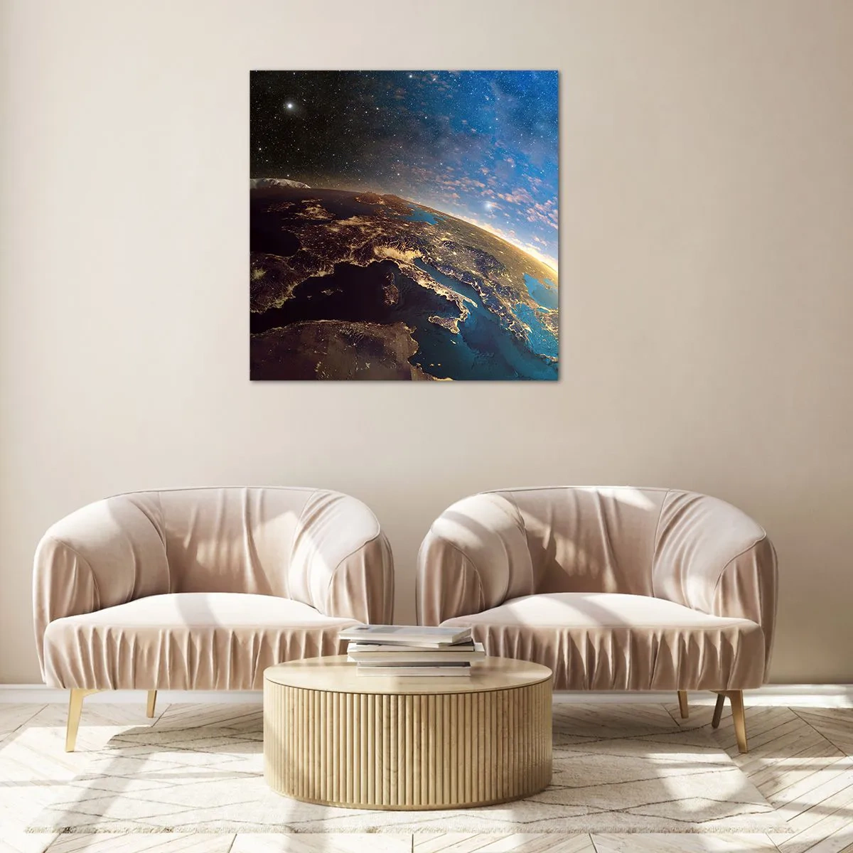 Obraz na skle - Podívejme se na sebe s odstupem - 70x70 cm