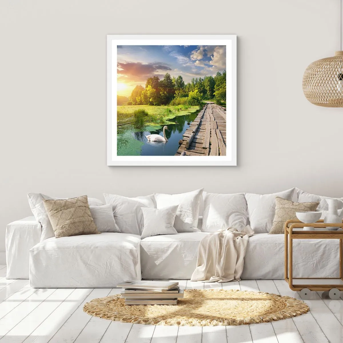 Plakát v bílém rámu - Léto, léto všude - 50x50 cm
