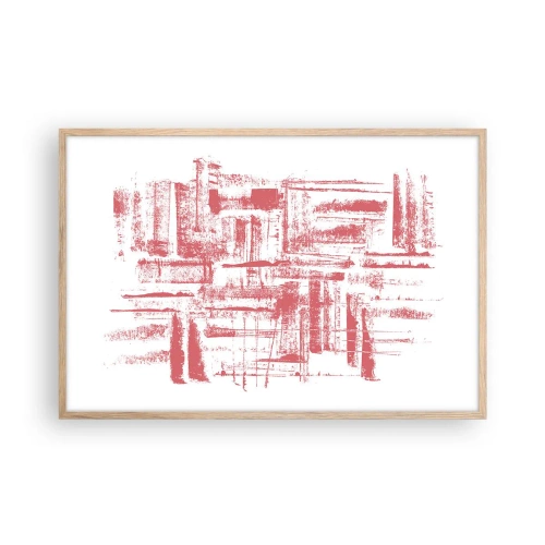 Plakát v rámu světlý dub - Červené město - 91x61 cm