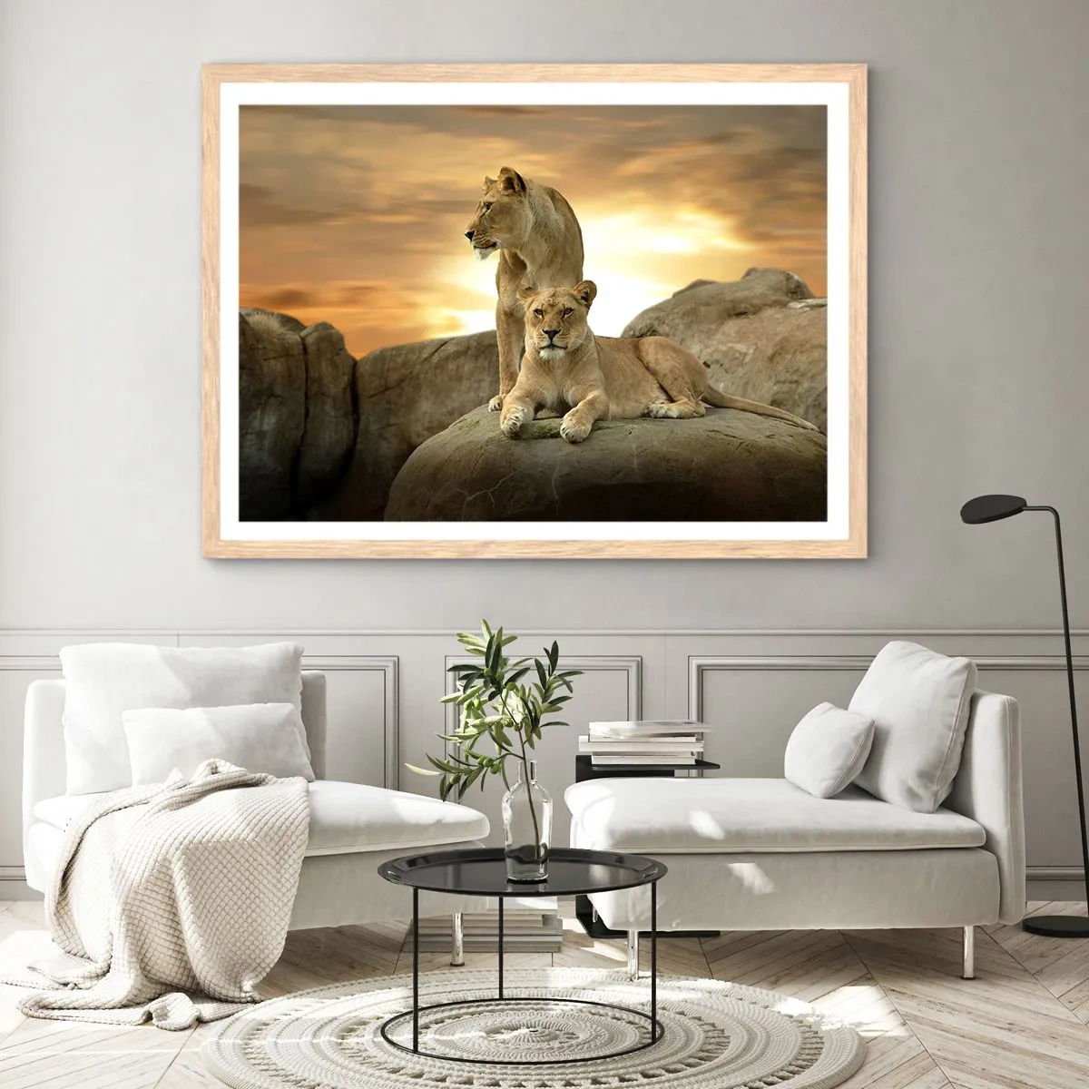 Plakát v rámu světlý dub - Královský majestát - 100x70 cm