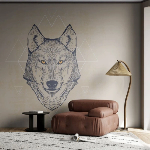 Fototapeta Premium Sand - Alfa o pronikavém pohledu - Zvířata, Pes, Husky - 100x70 cm