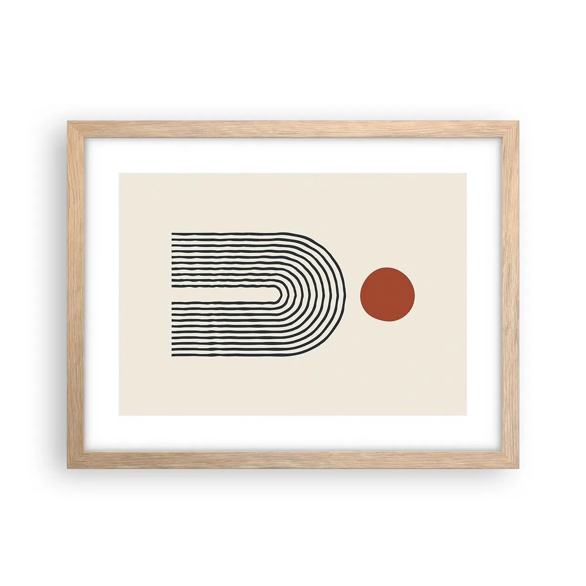 Plakát v rámu světlý dub - Magnetismus tvarů a barev - 40x30 cm