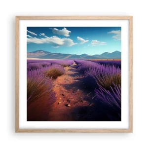 Plakát v rámu světlý dub - Voňavá pole - 50x50 cm