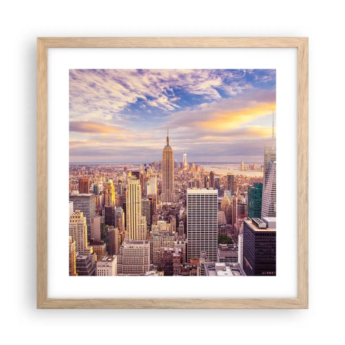 Plakát v rámu světlý dub - Dosáhnout samotná oblaka - 40x40 cm