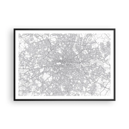 Plakát v černém rámu - Mapa londýnského labyrintu - 100x70 cm