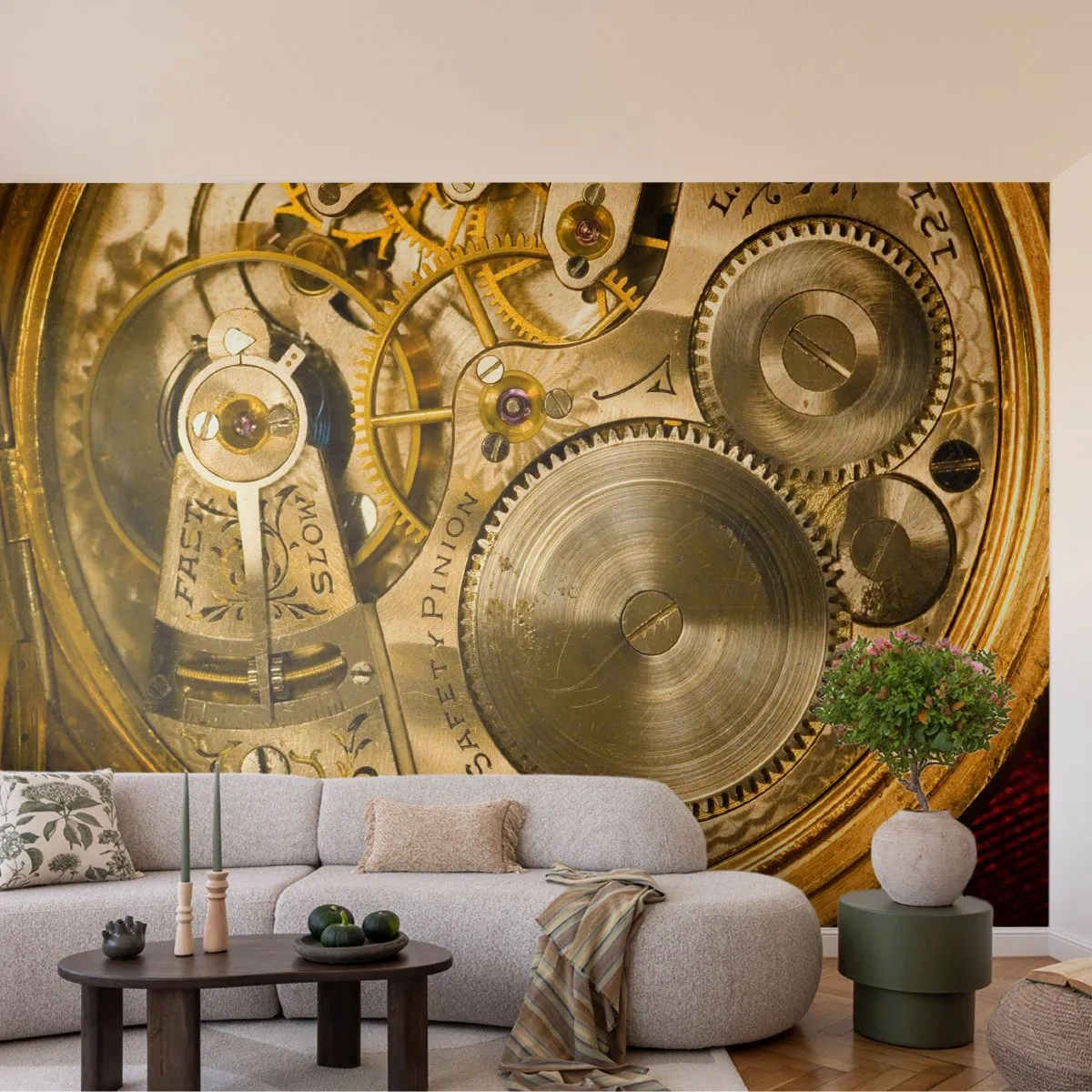 Fototapeta Premium Sand - Jdi s duchem času - Hodiny, Mechanismus hodin, Vinobraní - 400x280 cm