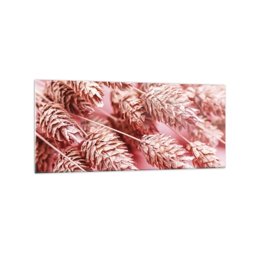 Obraz na skle - Květinová kaskáda v růžové - 120x50 cm