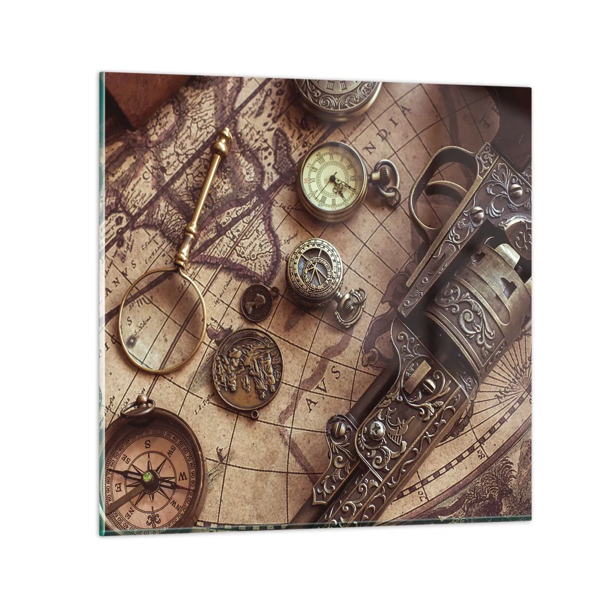 Obraz na skle - Dobrodružství volá - 70x70 cm