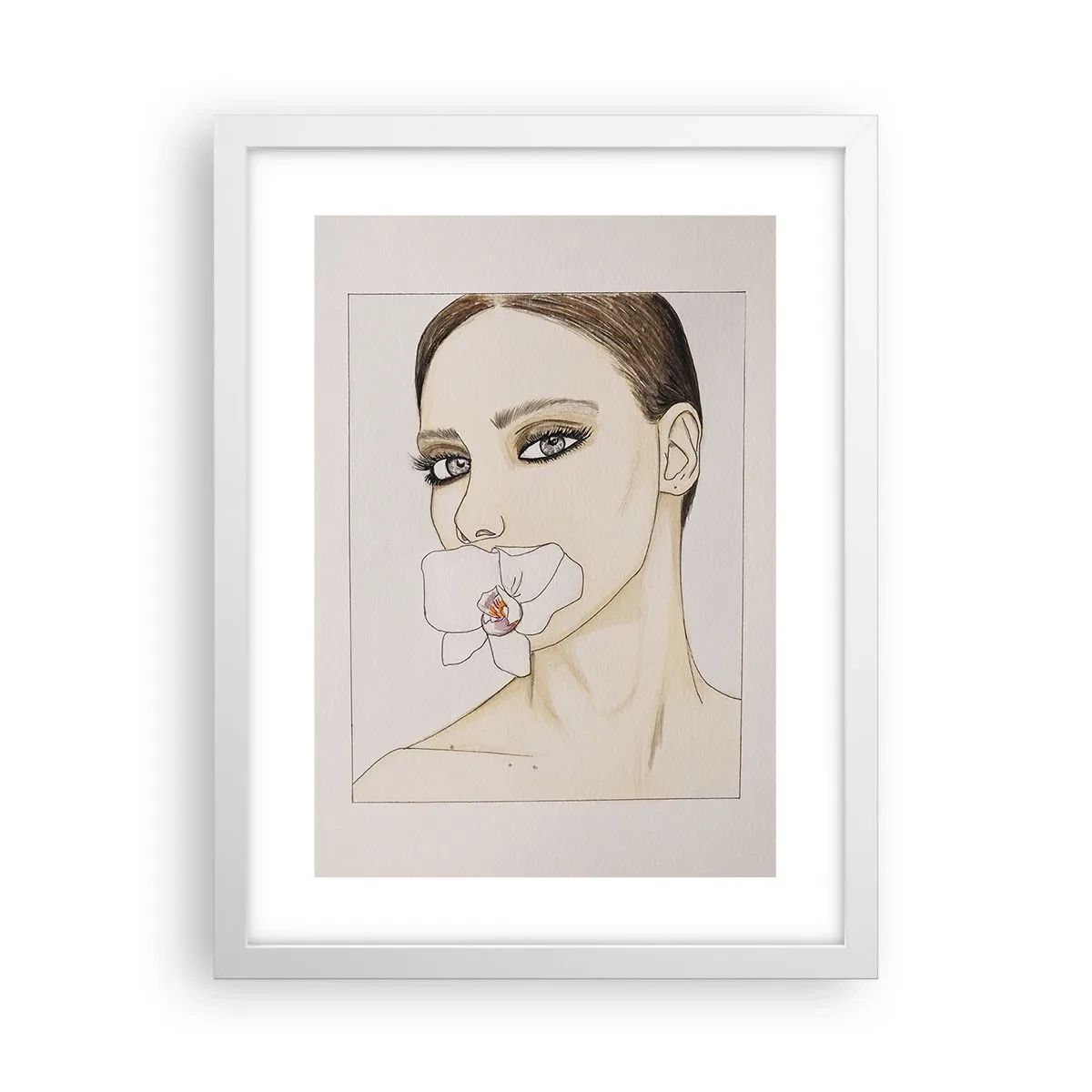 Plakát v bílém rámu - Symbol elegance a krásy - 30x40 cm