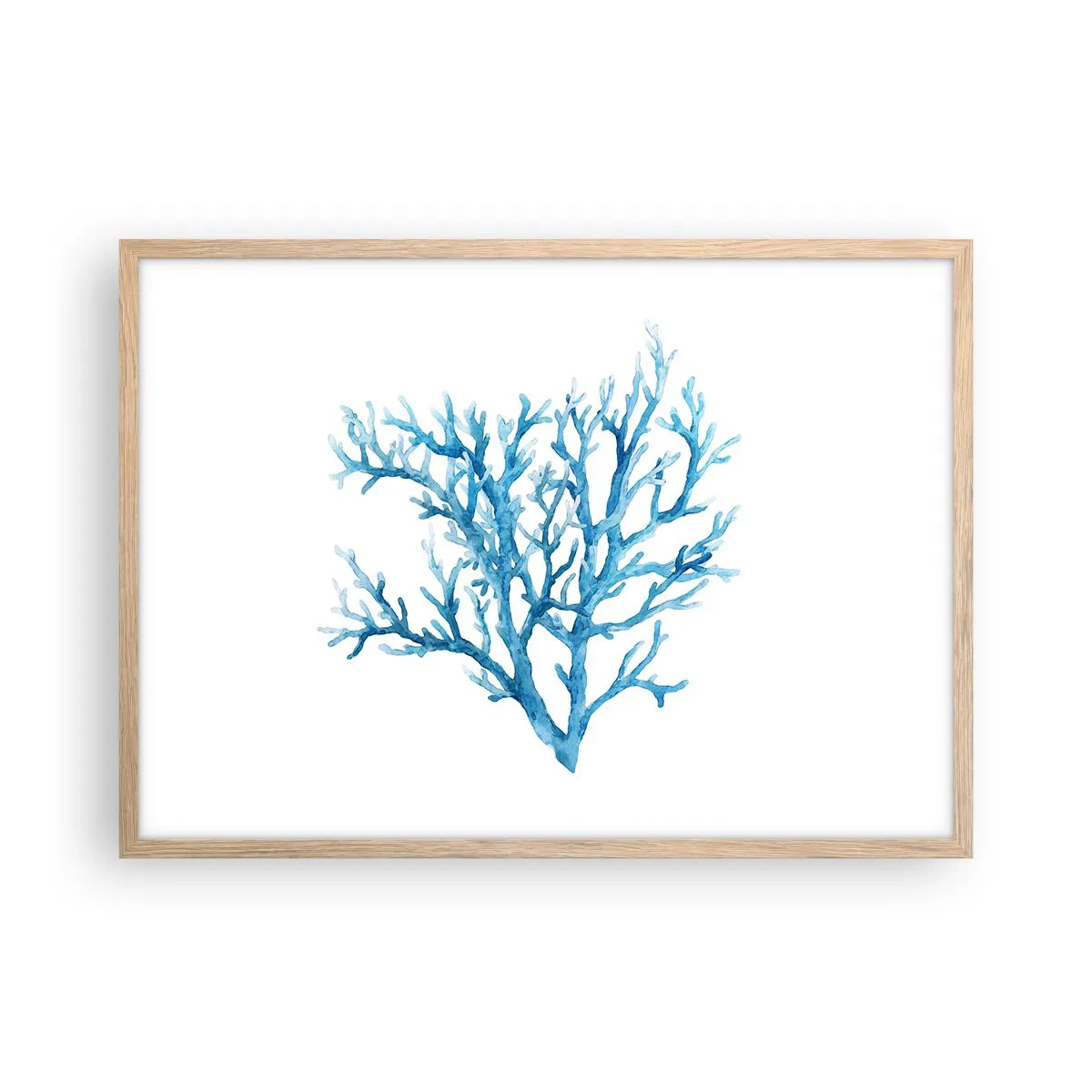 Plakát v rámu světlý dub - Mořský filigrán - 70x50 cm