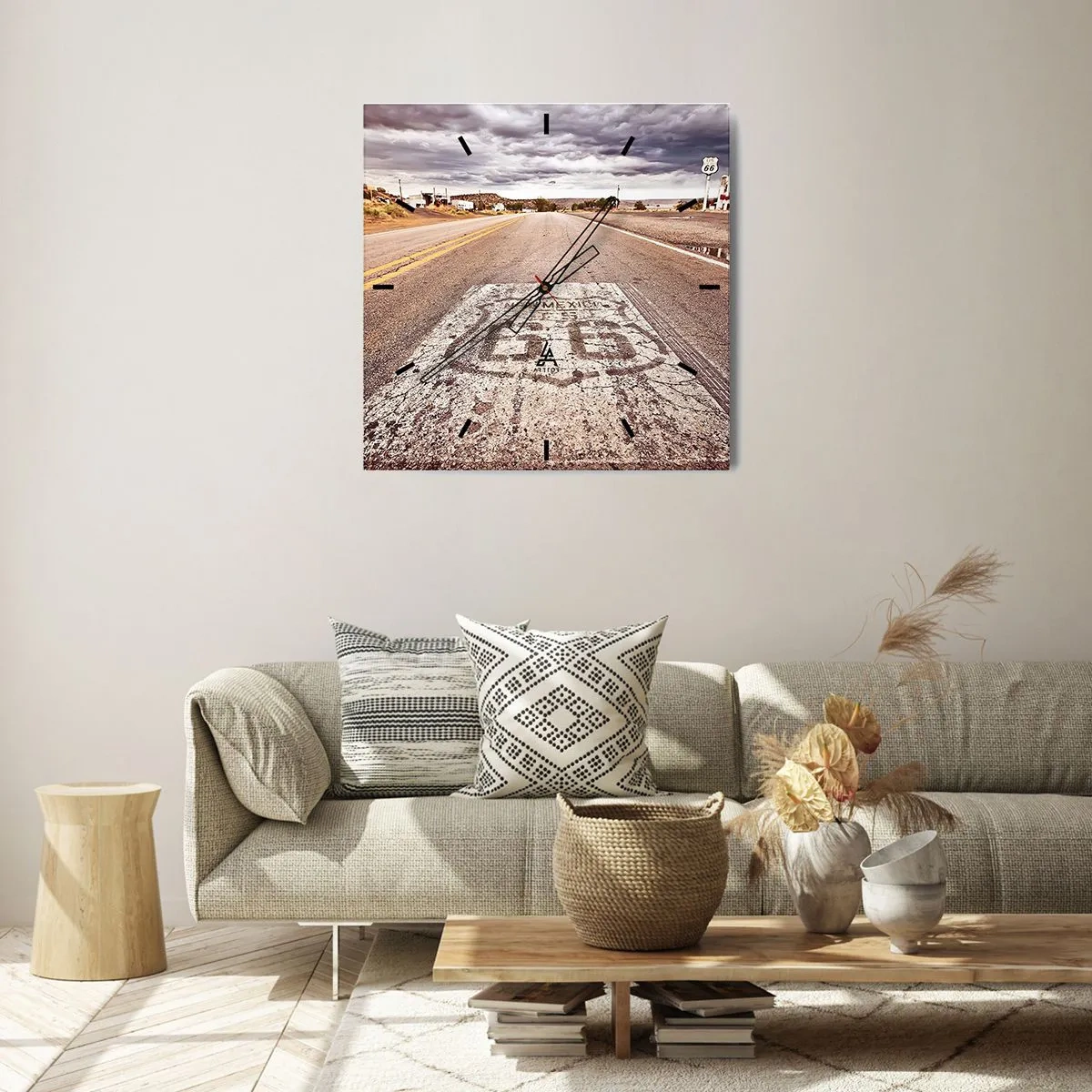 Nástěnné hodiny - Mother Road - americká legenda - 30x30 cm