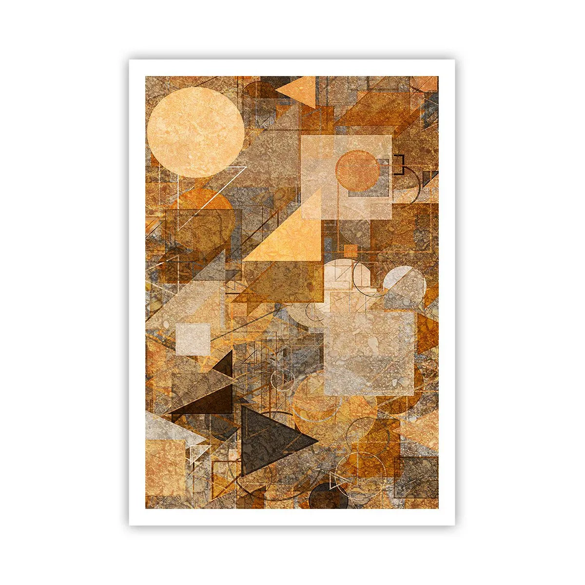 Plakát - Kubistická bronzová studie - 70x100 cm