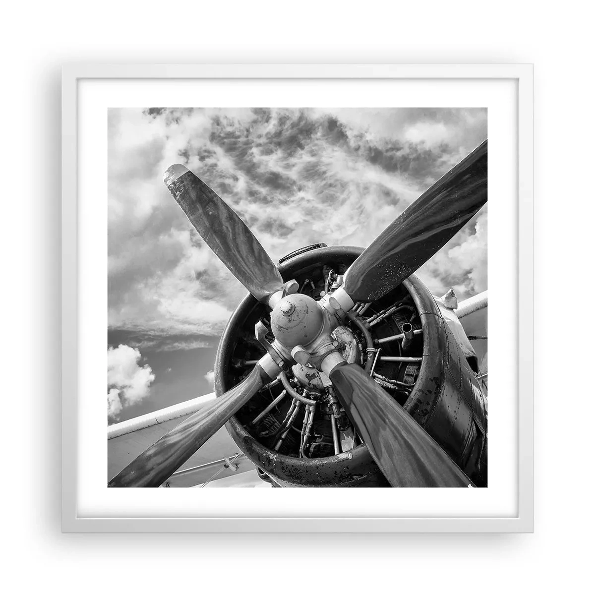 Plakát v bílém rámu - Dobyvatel oblohy - 50x50 cm