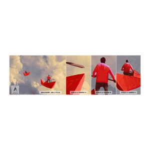 Vzor Fototapety Samolepicí Deluxe Sticker - Výprava snílků - Abstrakce, Fantazie, Origami - 100x30 cm
