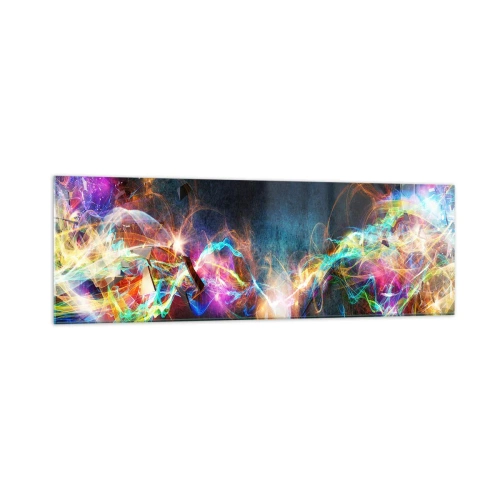 Obraz na skle - Radostně proti tmě - 160x50 cm