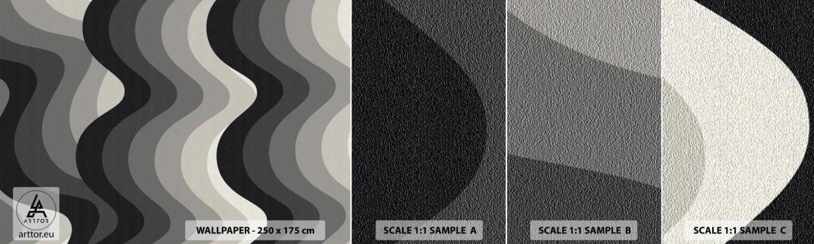 Vzor Fototapety Samolepicí Deluxe Sticker - Vlna za vlnou - Čáry, Vlny, Abstrakce - 100x30 cm