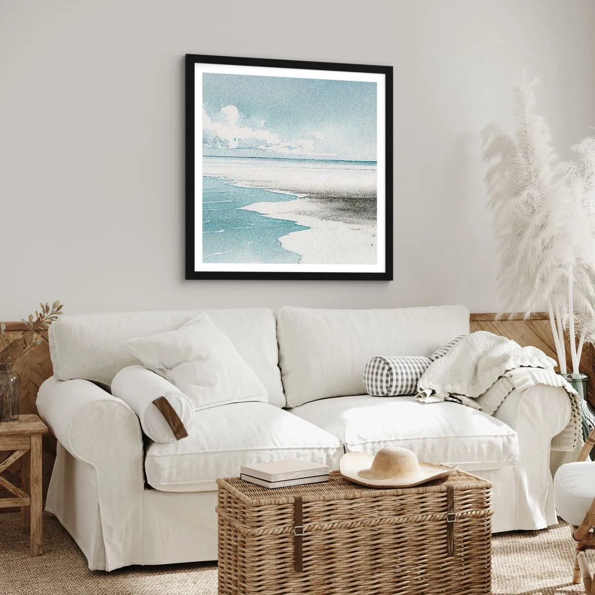 Plakát v černém rámu - Jemný příliv - 50x50 cm