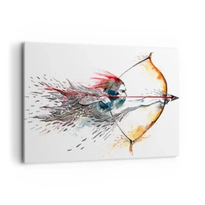 Obraz na plátně - Mytický bojovník s ohnivým lukem - 100x70 cm