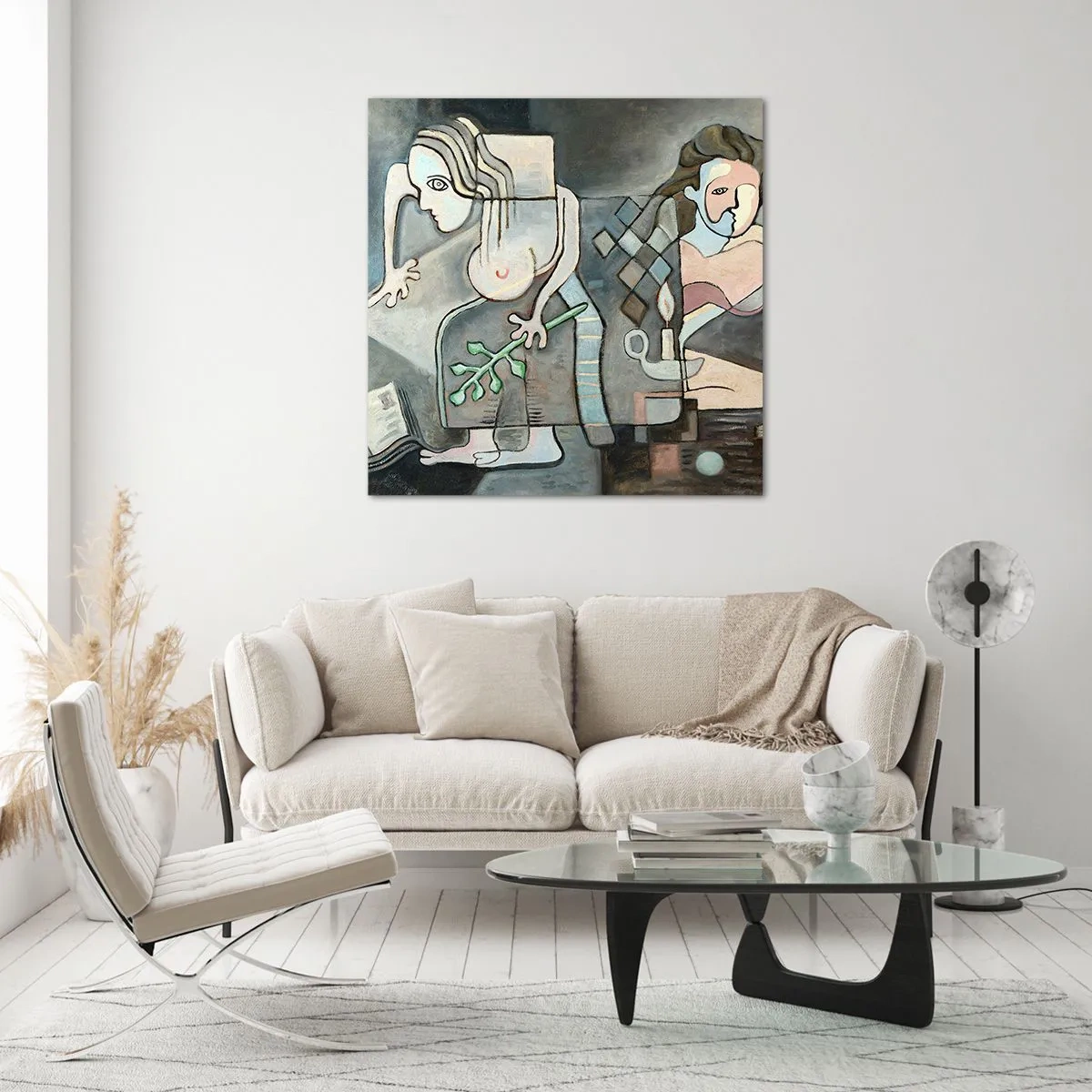 Obraz na skle - Mozaika ducha a hmoty - 70x70 cm