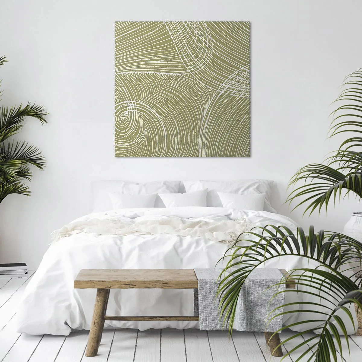 Obraz na plátně - Mistrovská abstrakce v bílé - 40x40 cm