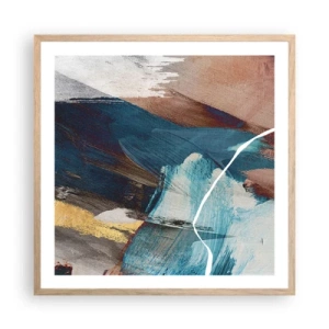 Plakát v rámu světlý dub - Na plno a s energií - 60x60 cm