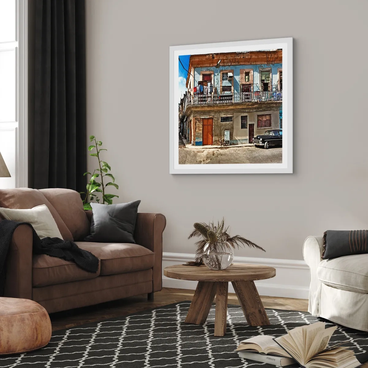 Plakát v bílém rámu - Havajský nádech - 60x60 cm