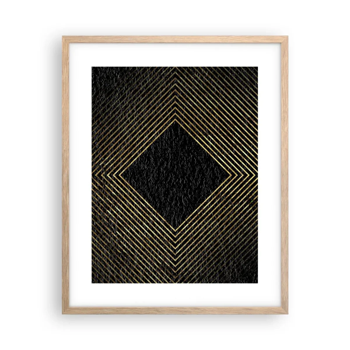 Plakát v rámu světlý dub - Geometrie ve stylu glamour - 40x50 cm