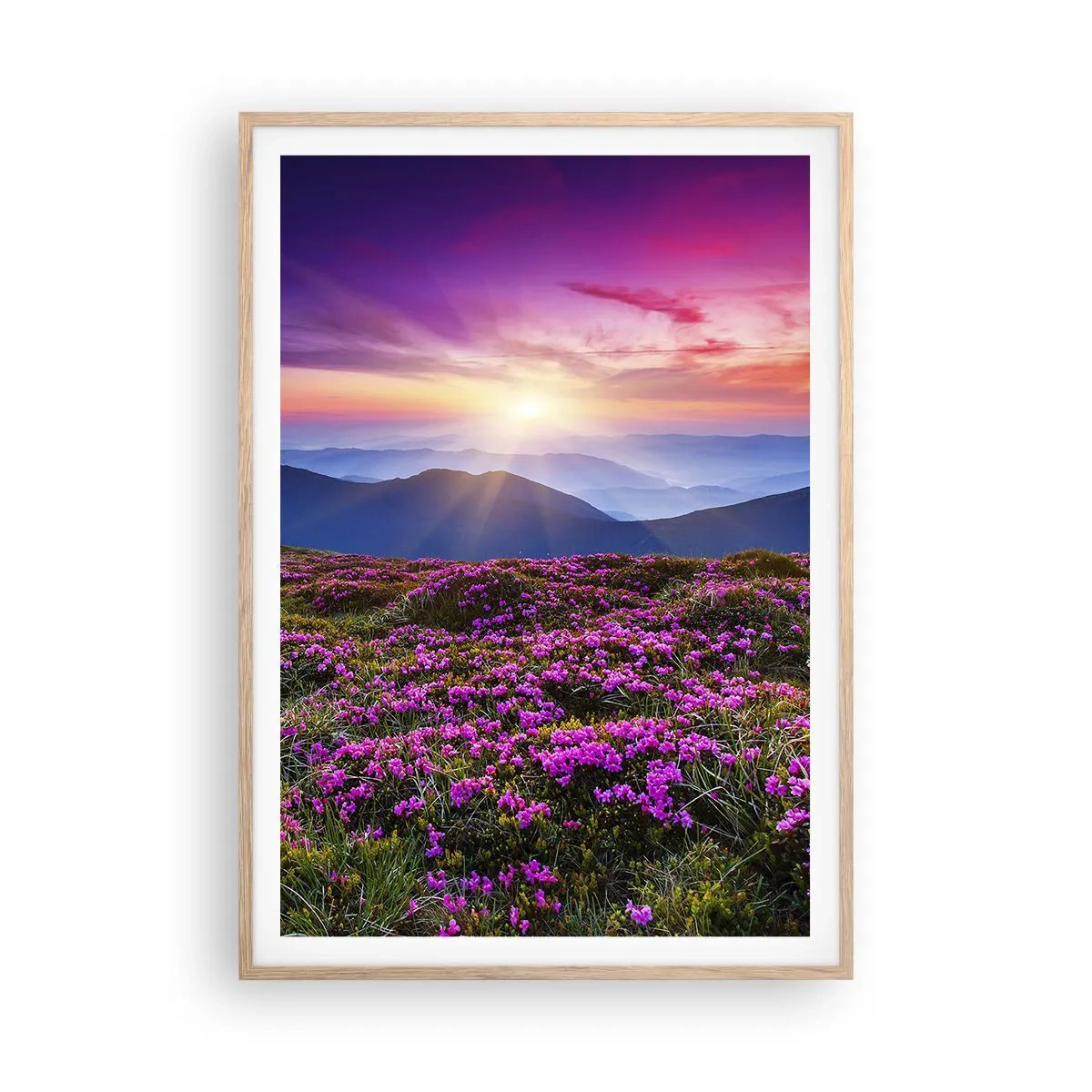 Plakát v rámu světlý dub - Zavoněly svěží pupeny bylinek z obilných polí - 70x100 cm