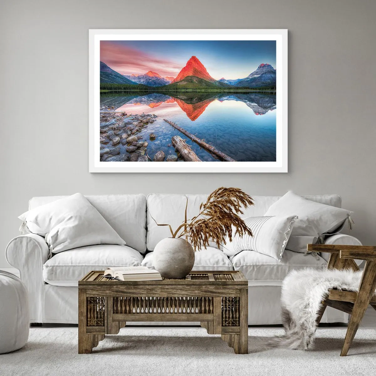 Plakát v bílém rámu - Teplo a chlad - 60x60 cm