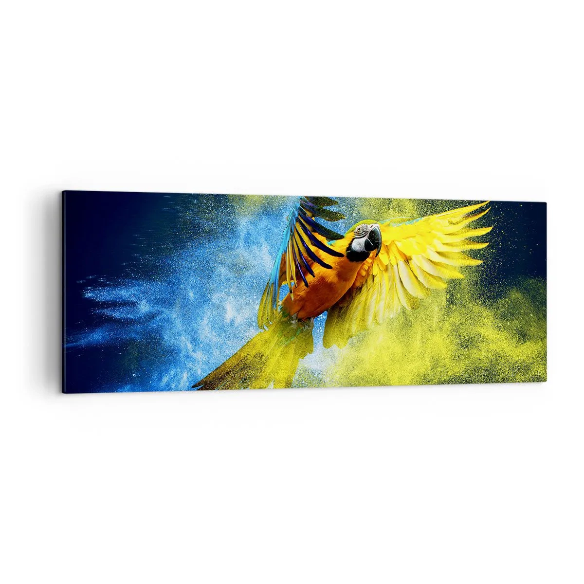 Obraz na plátně - V modro-zlatém prachu - 140x50 cm