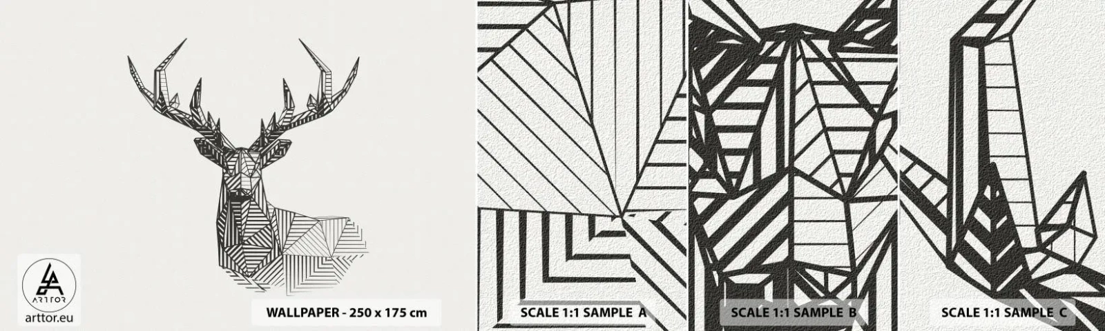 Fototapeta Vzorek Standard Eco - Jelen v kubistickém stylu - Abstrakce, Jelen, Zvířata - 100x30 cm