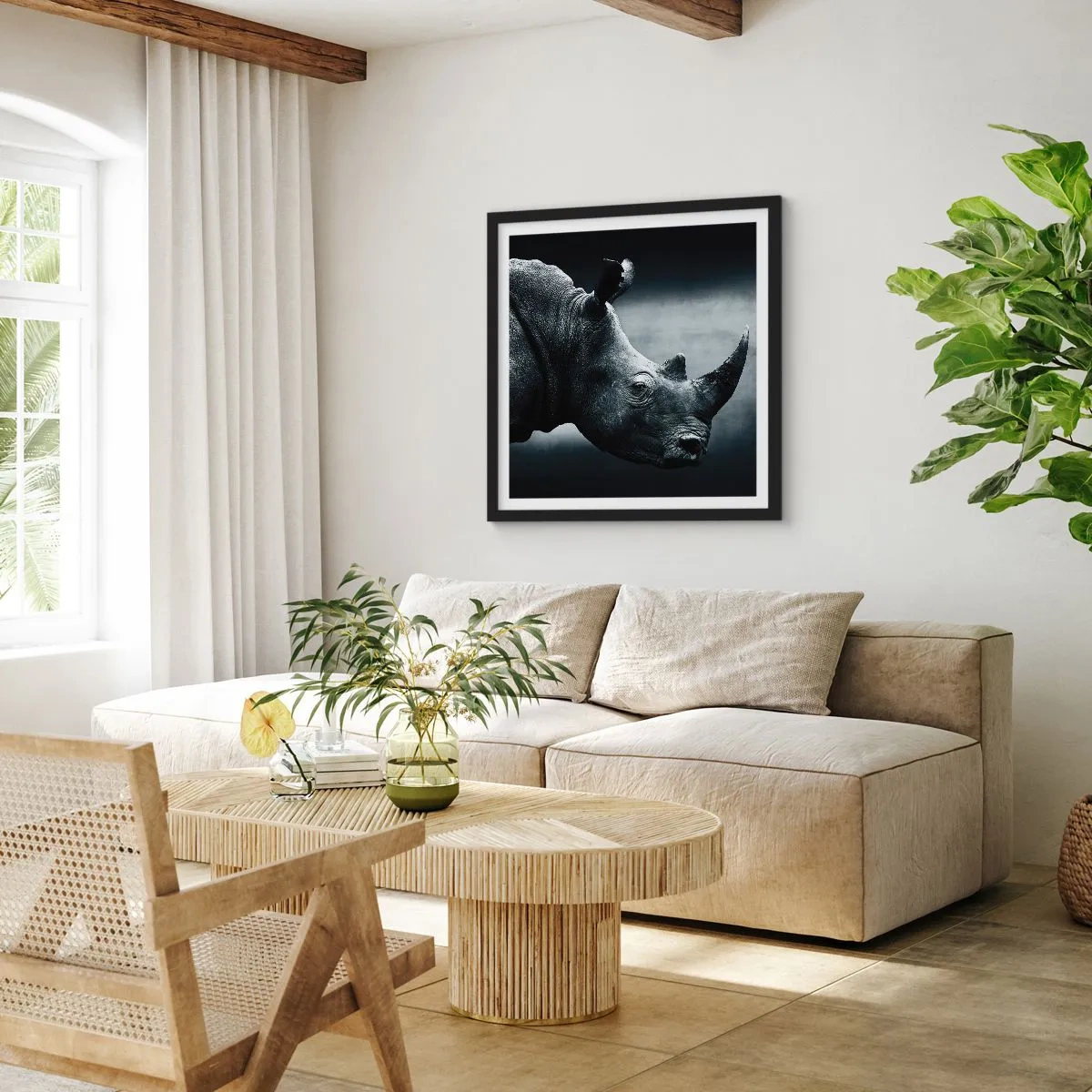 Plakát v černém rámu - Pravý profil - 60x60 cm